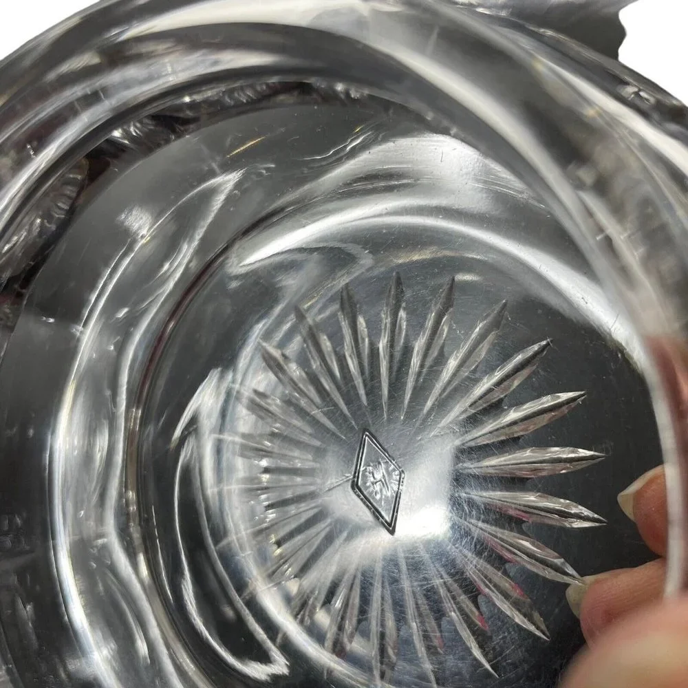 Vintage 1940's Honey Cone pattern Covered Vanity Jar Clear glass